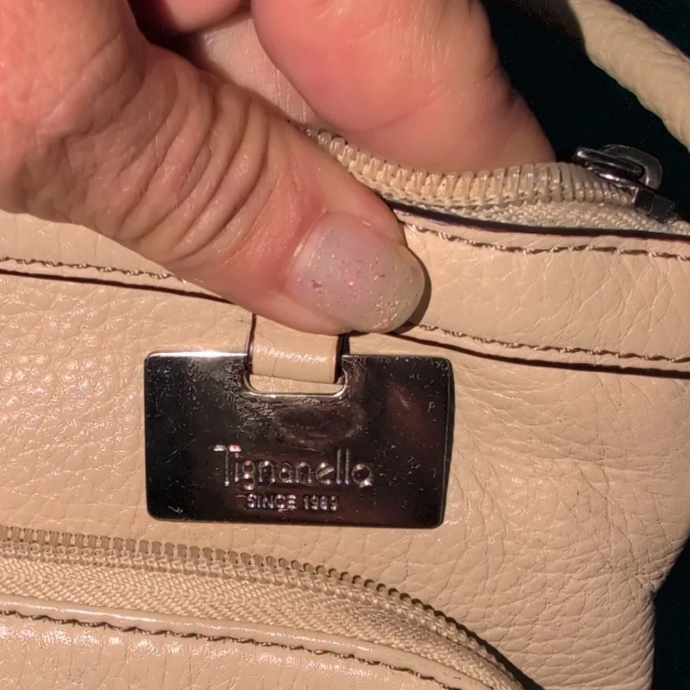 Tignanello Cream Leather Crossbody Bag